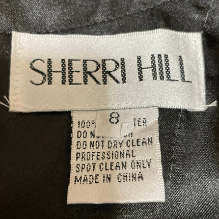 Sherri Hill Black Sleeveless Ruffle Tiered Fit & Flare Prom Mini Dress Size 8