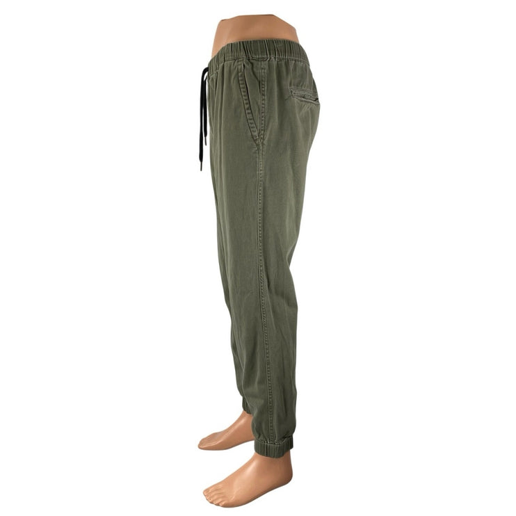 MG Black Men's Olive Green High Waisted Tapered Trousers Joggers Pants Size 32