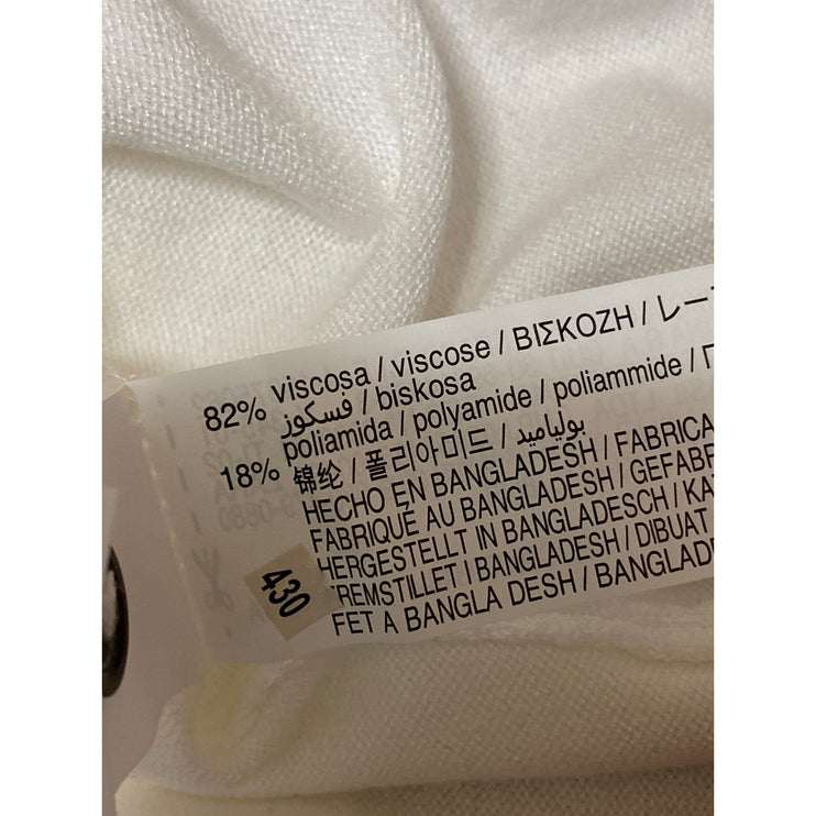 Zara Men's Whire Collared Button Short Sleeve Golf Knit Polo Shirt Top Size M