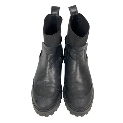 & Other Stories Women's Black Round Toe Chunky Block Heel Chelsea Boots 38 US 7