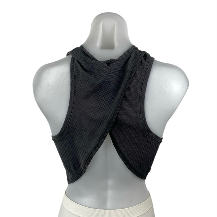 Lululemon Women's Black High Neck Sleeveless Split Back Crop Athletic Tank Top 2