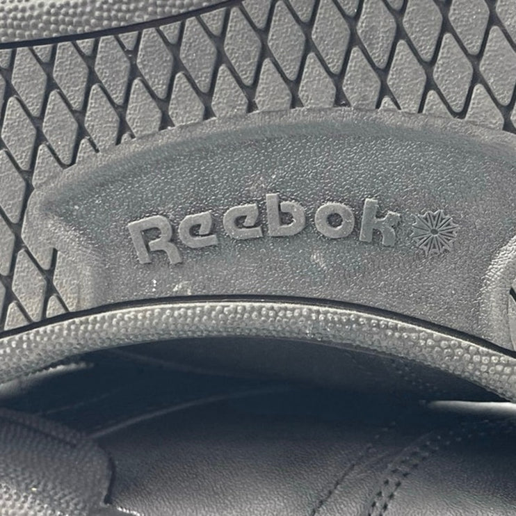 Reebok Club C Men's Black Leather Lace Up Low Top Athletic Sneakers Shoes 11.5