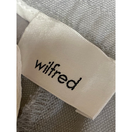 Aritzia Wilfred Gray Linen Drawstring Pleated Mid Rise Casual Sweat Shorts Sz 4