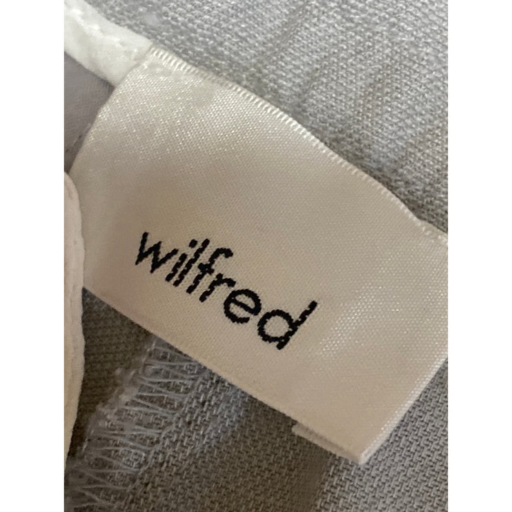 Aritzia Wilfred Gray Linen Drawstring Pleated Mid Rise Casual Sweat Shorts Sz 4