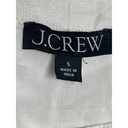 J.Crew 100% Linen Women's White Sleeveless Button Down Mini Shift Shirt Dress S