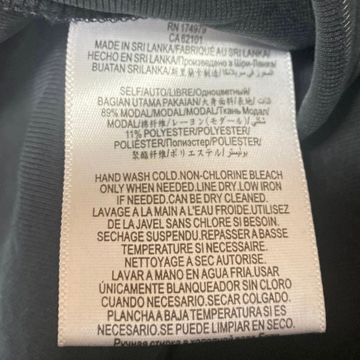 BCBGeneration Black Short Sleeve Tassel Deep V Neck Mini Shift Dress Size S