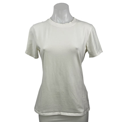 Sportmax Women's White Crew Neck Short Sleeve Basic T Shirt Tee Top Size M