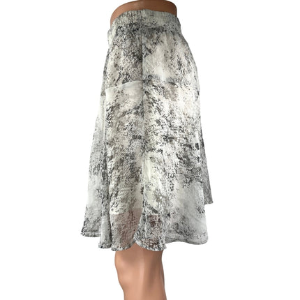 Banana Republic Black White Snakeskin High Waisted Pleated A Line Mini Skirt 2