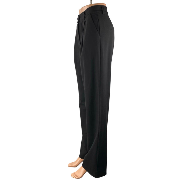 Rebelflow Women's Black High Rise Pleated Wide Leg Baggy Trousers Pants Size S