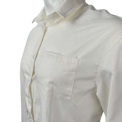 It Men's White Collared Long Sleeve Chest Pocket Casual Button Down Shirt Top S