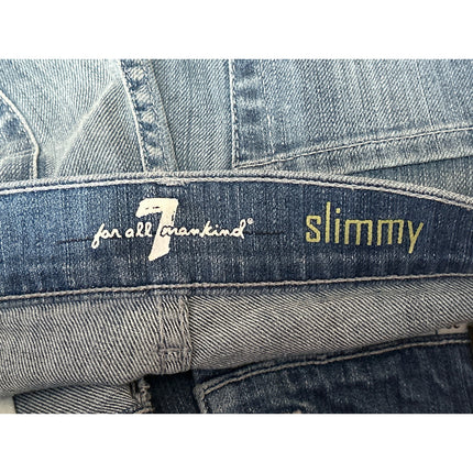 7 For All Mankind Slimmy Mens Blue High Rise Straight Slim Denim Jeans Pants 29