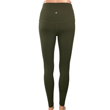 Lululemon Women's Olive Green High Rise Yoga Workout Athletic Leggings Pants S
