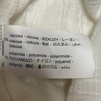 Zara Women's White Sleeveless Smocked Halter Tie Tiered Midi A-line Dress Size L