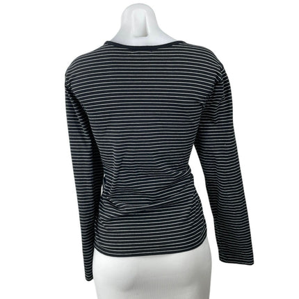 Lauren Jeans Co Womens Stripe Embellished Graphic Long Sleeve Tee T-Shirt Top XL