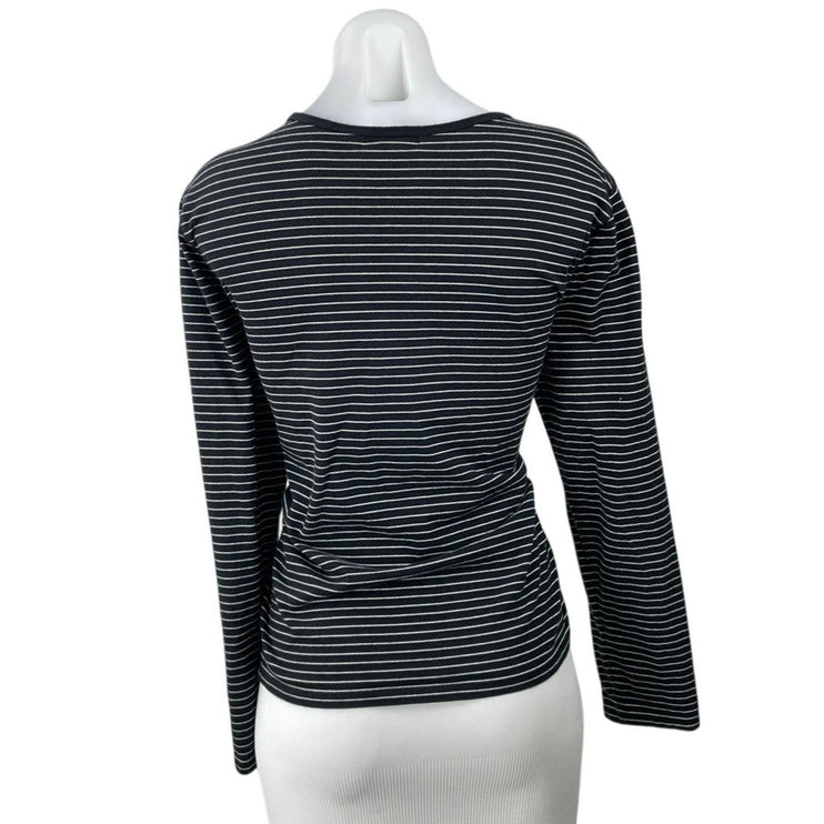 Lauren Jeans Co Womens Stripe Embellished Graphic Long Sleeve Tee T-Shirt Top XL