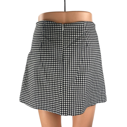 Urban Outfitters Womens Gingham Plaid Check High Rise Mini Flare A-Line Skirt S