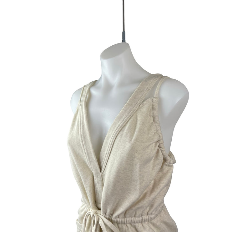 Daily Practice Beige Sleeveless V Neck Tie Waist Cami Tank Romper Shorts Size S