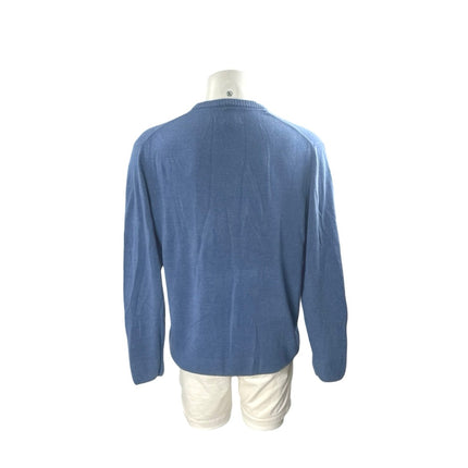 US Polo Assn Men's Blue Long Sleeve V Neck Knit Logo Acrylic Sweater Top Size XL
