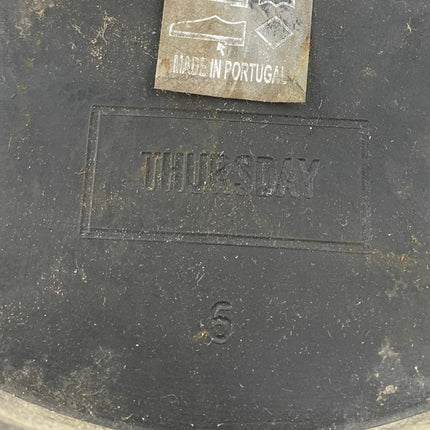 Thursday Women's Black Leather Lace Up Side Zip Chelsea Ankle Combat Boots Sz 6