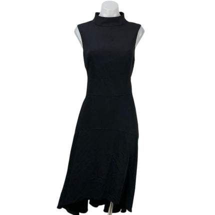 Karen Millen Black Mock Neck Sleeveless Midi Tank Flare A-Line Dress 12 Petite