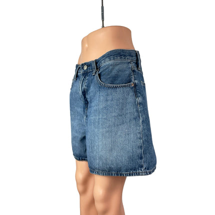Uniqlo Women's Blue High Rise Bermuda Mom Boyfriend Denim Jean Shorts Size 29