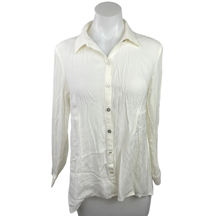 J.Jill Women's White Casual Long Sleeve Collared Button Down Shirt Top Size XS