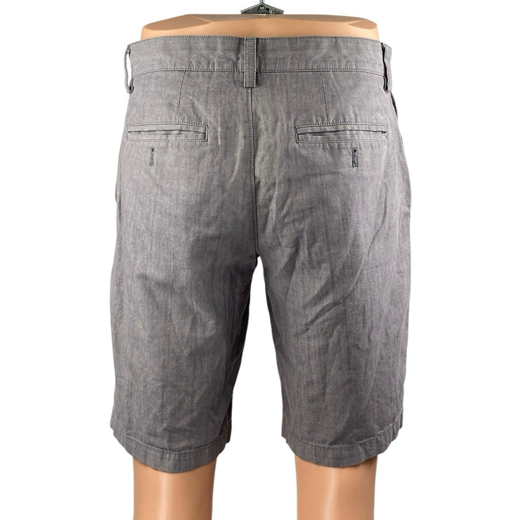 Banana Republic Emerson Men's Gray Mid Rise Slim Straight Chino Khaki Shorts 30