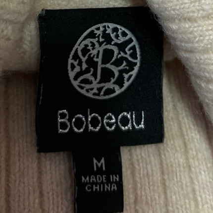 Bobeau Cream Sleeveless Turtleneck Foldover Ribbed Knit Sweater Vest Top Size M