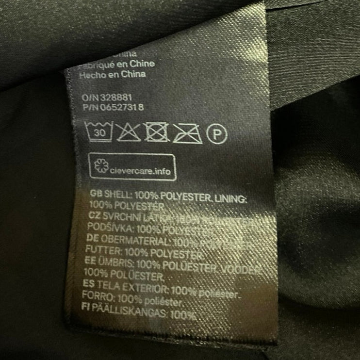 H&M Women's Black White Silky Satin Pleated Elastic Waist Midi A-Line Skirt 14