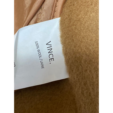 Vince 100% Wool Brown Drape Front Shawl Collar Long Sleeve Puffer Coat Jacket XS