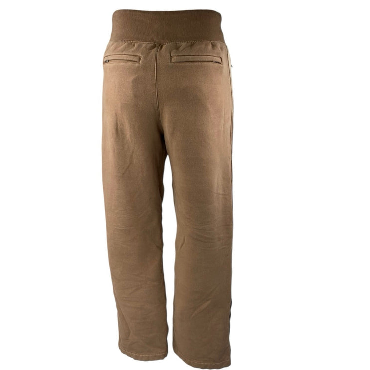 Athleta Womens Brown Tan Fleece High Rise Wide Leg Trousers Sweat Pants Size XXS