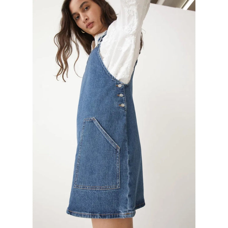 & Other Stories Blue Dungaree Overall Jumper Denim Jean Sleeveless Dress Size 6