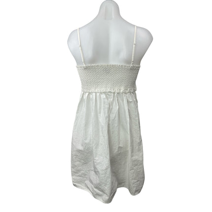 Aritzia Sunday Best White Ruffle Smocked Cami Camisole A Line Mini Dress Size M