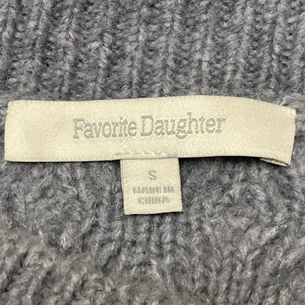 Favorite Daughter Women's Gray Wool Long Sleeve Cable Knit Crew Sweater Size S