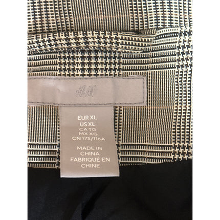 H&M Women's Gray Plaid Long Sleeve One Button Blazer Coat Suit Jacket Size XL