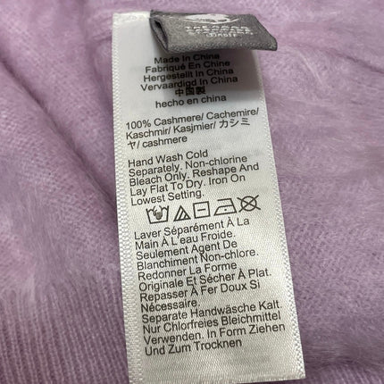 J.Crew Cashmere Women's Purple Lilac Long Sleeve Crop Knit Sweater Top Size M