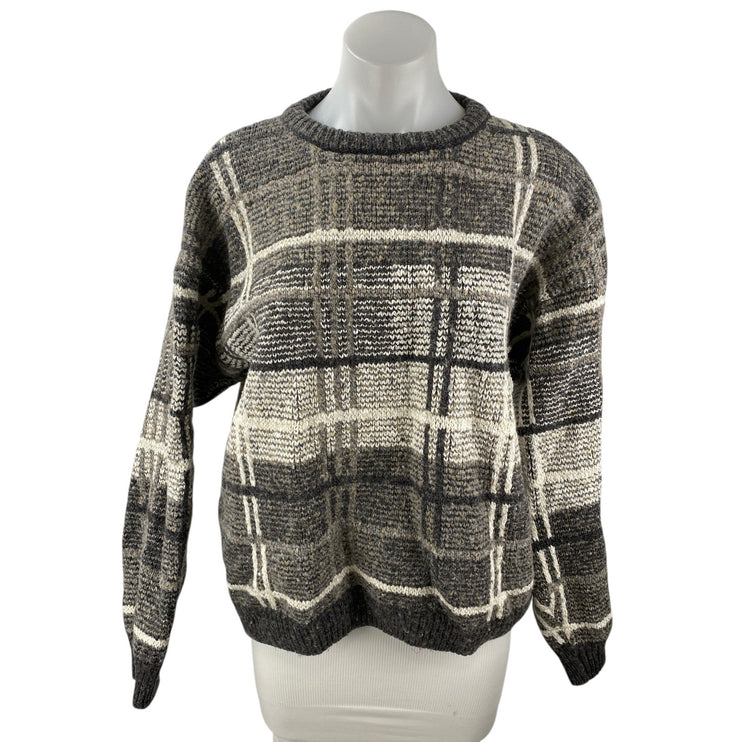 Old Glory Women's Multicolor Wool Plaid Long Sleeve Sweatshirt Sweater Top Sz XL