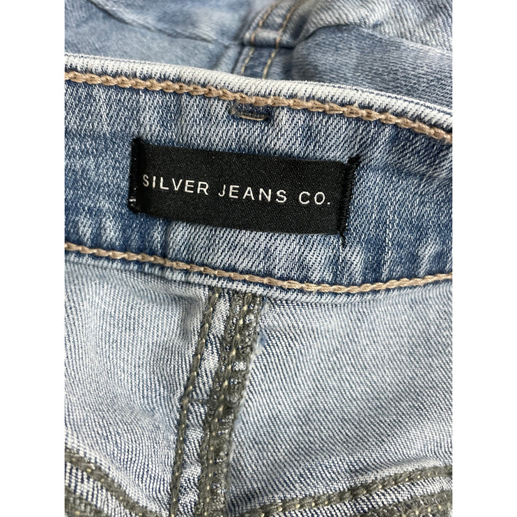 NEW Silver Jeans Co Women's Blue High Rise Cutoff Boyfriend Denim Jean Shorts 25