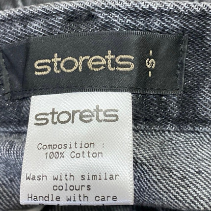 Storets Black High Waisted Frayed Raw Hem Cutoff Bermuda Denim Jeans Shorts Sz S