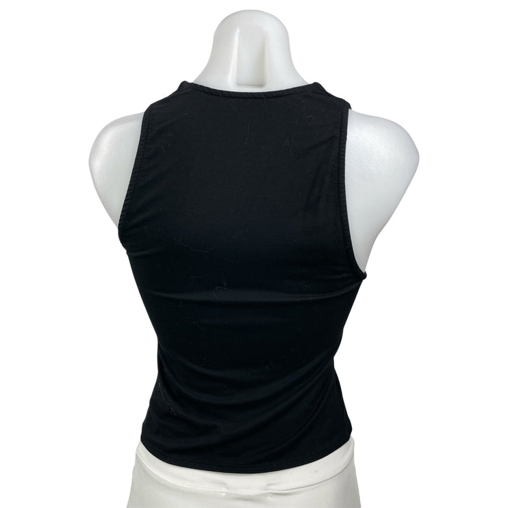 Reformation Women's Black Sleeveless Deep V Neck Camisole Cami Tank Top Size S