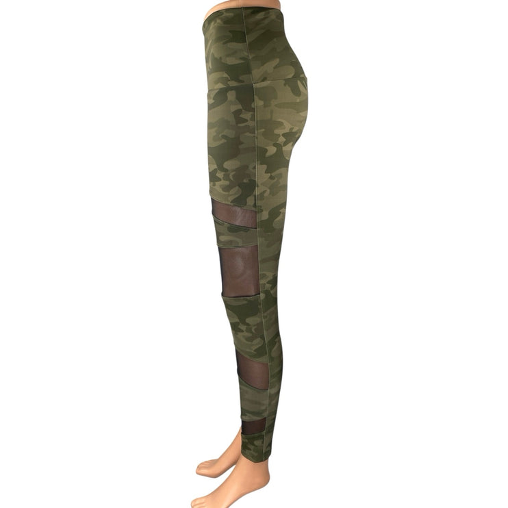 Onzie Green Camo Camouflage Mesh Activewear Fitness Workout Leggings Pants Sz S