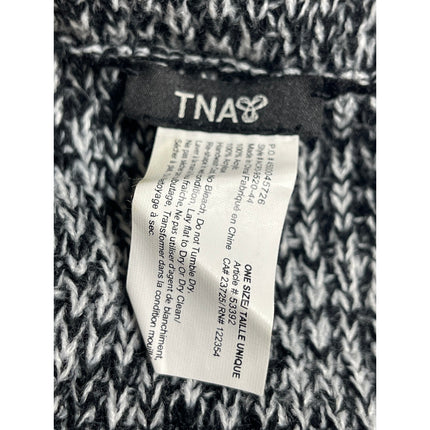Aritzia TNA Black Marled Knit Cozy Cable Wrap Winter Infinity Neck Scarf OS