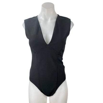 Abercrombie & Fitch Women's Black Sleeveless V-Neck Bodysuit Tank Top Size M