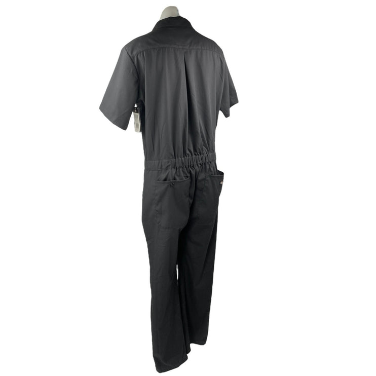 NEW Dickies Women's Black Short Sleeve Pocket Utility Coverall Jumpsuit Size L