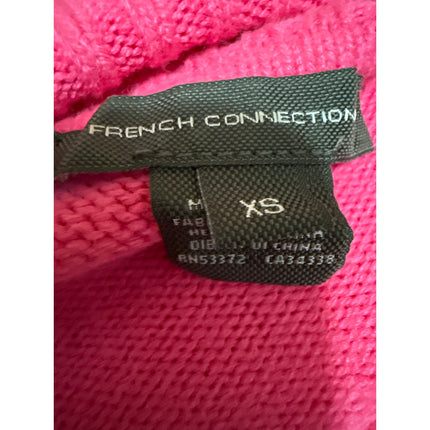 French Connection Women's Pink Turtleneck Long Puff Sleeve Knit Sweater Top XS