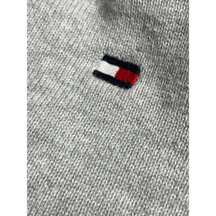 Tommy Hilfiger Men's Gray Logo Quarter Zip Long Sleeve Sweater Sweatshirt Top S