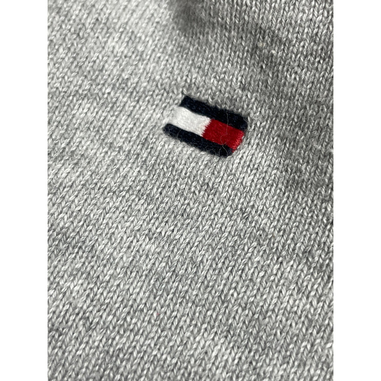 Tommy Hilfiger Men's Gray Logo Quarter Zip Long Sleeve Sweater Sweatshirt Top S