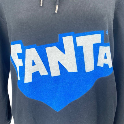 NEW Uniqlo Women's Black Blue Fanta Hoodie Hooded Knit Sweatshirt Top Size L