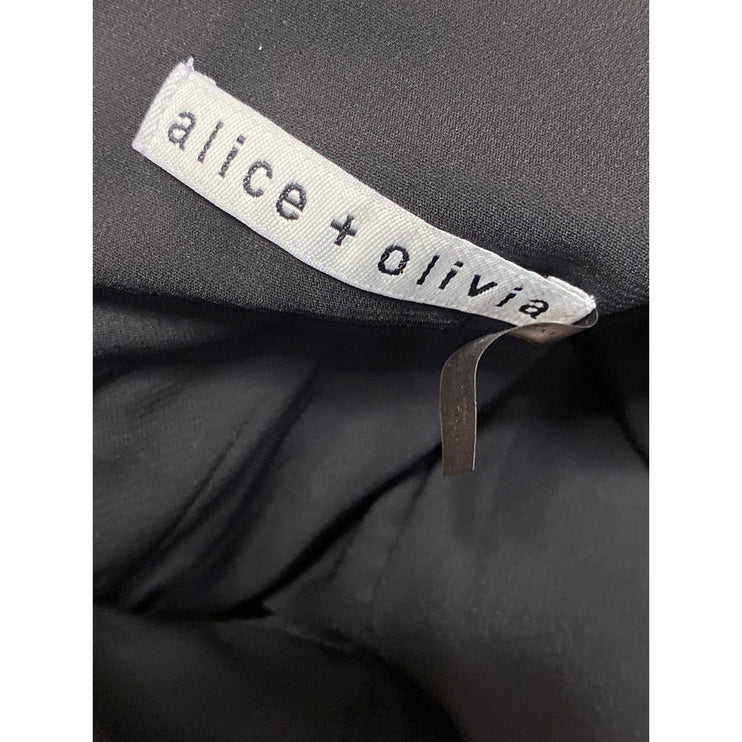 Alice + Olivia Black Red Sleeveless Floral Open Back Fit & Flare Mini Dress S