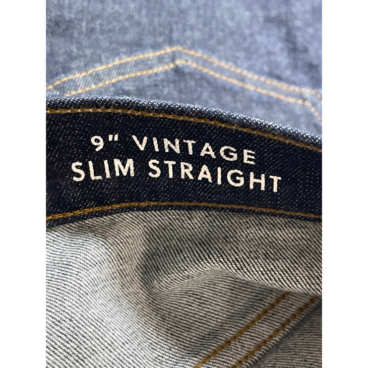 J. Crew Vintage Women's Blue High Waisted Slim Straight Leg Denim Jeans Pants 28